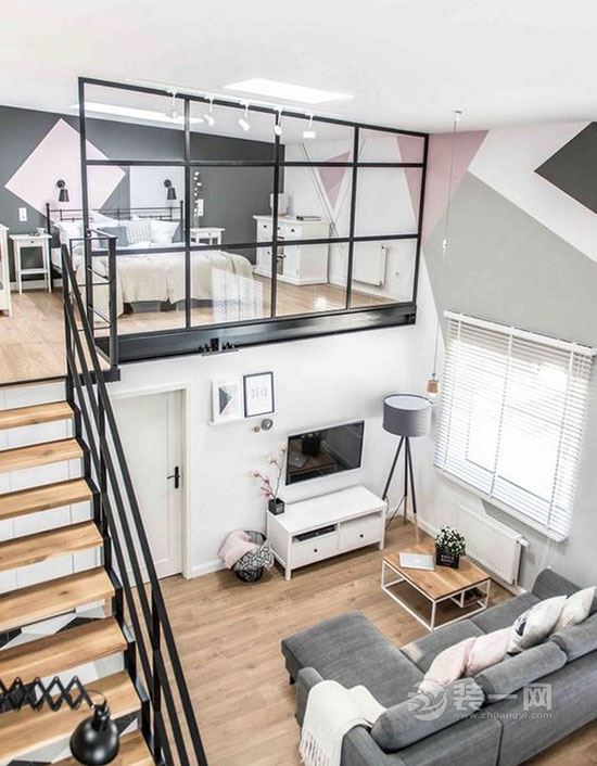 loft 复式 常州装饰公司工业风格公寓设计案例效果图